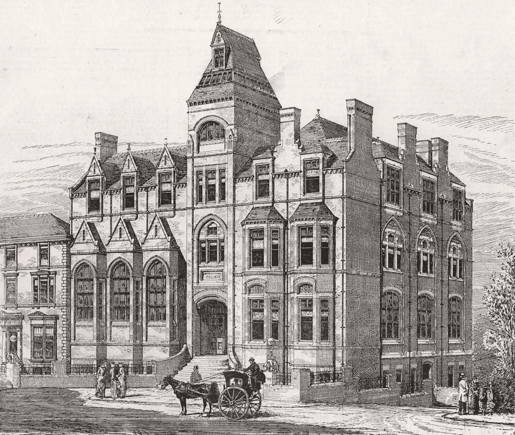 WEST HAMPSTEAD. Haysman's new College, Finchley Rd  1885 old antique print